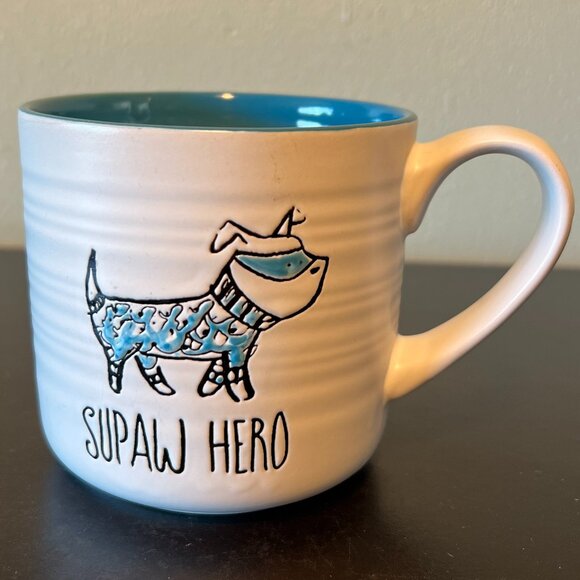Prima Design SUPAW HERO Superhero Dog Lover Embossed Stoneware Mug Puppy 🐾 - Picture 1 of 11